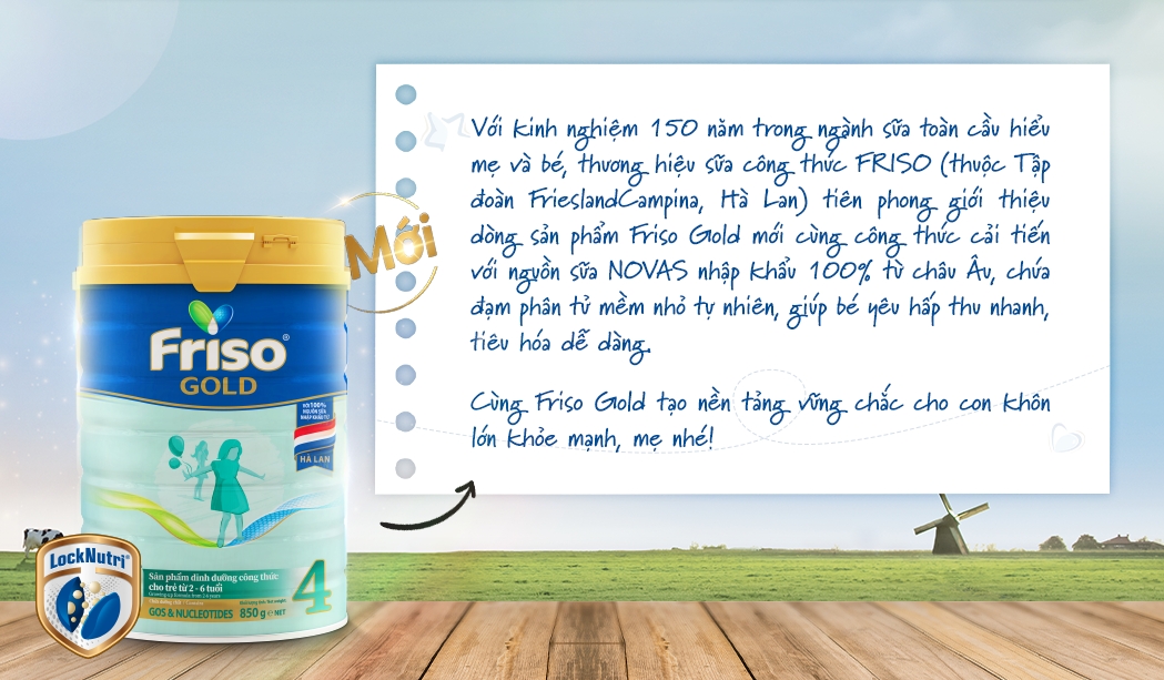 Khám phá Friso Gold mới: Đạm sữa phân tử nhỏ giúp bé dễ tiêu hóa